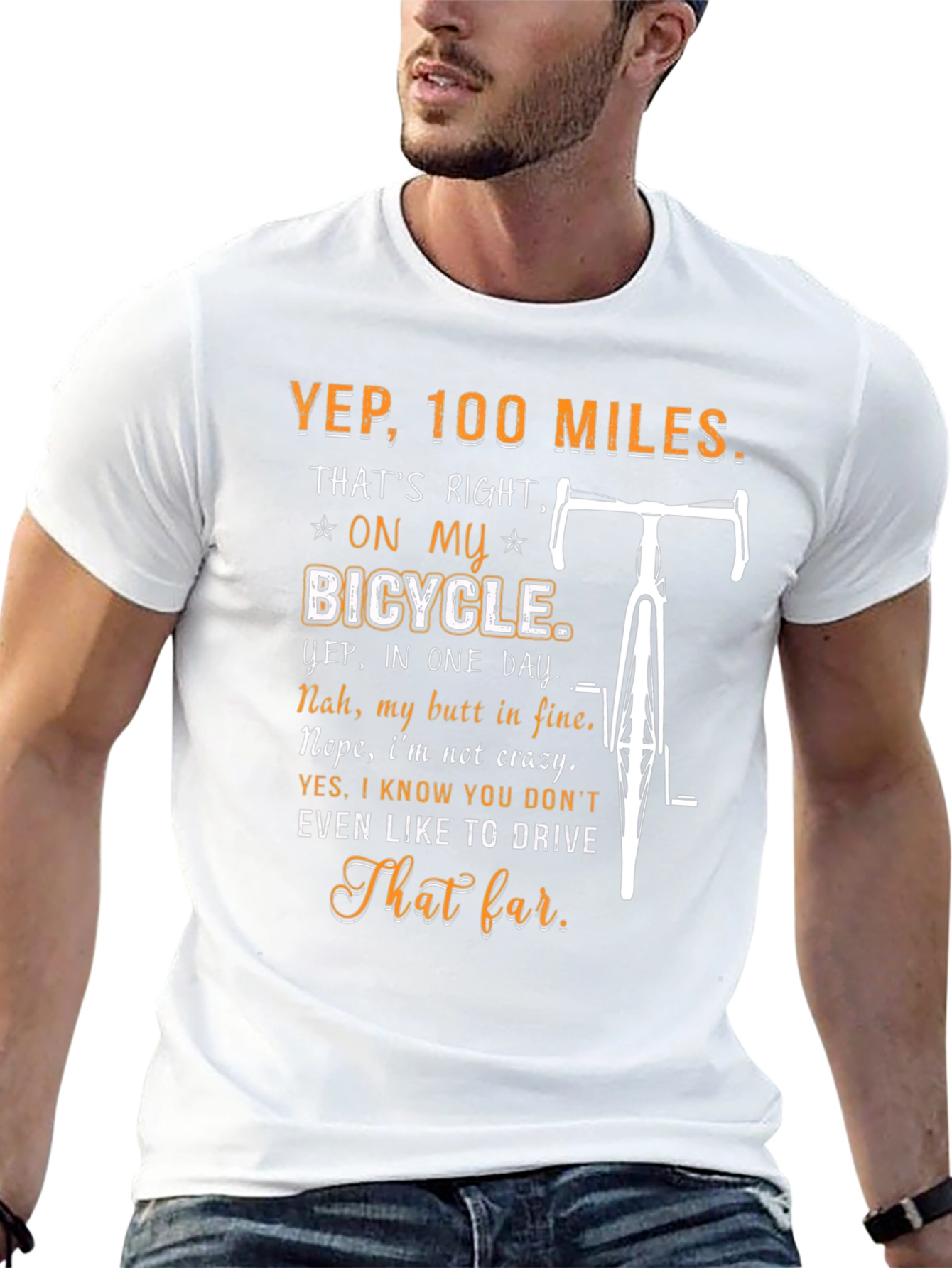 100 Miles Cycling T-Shirt - Funny Bike Rider Tee