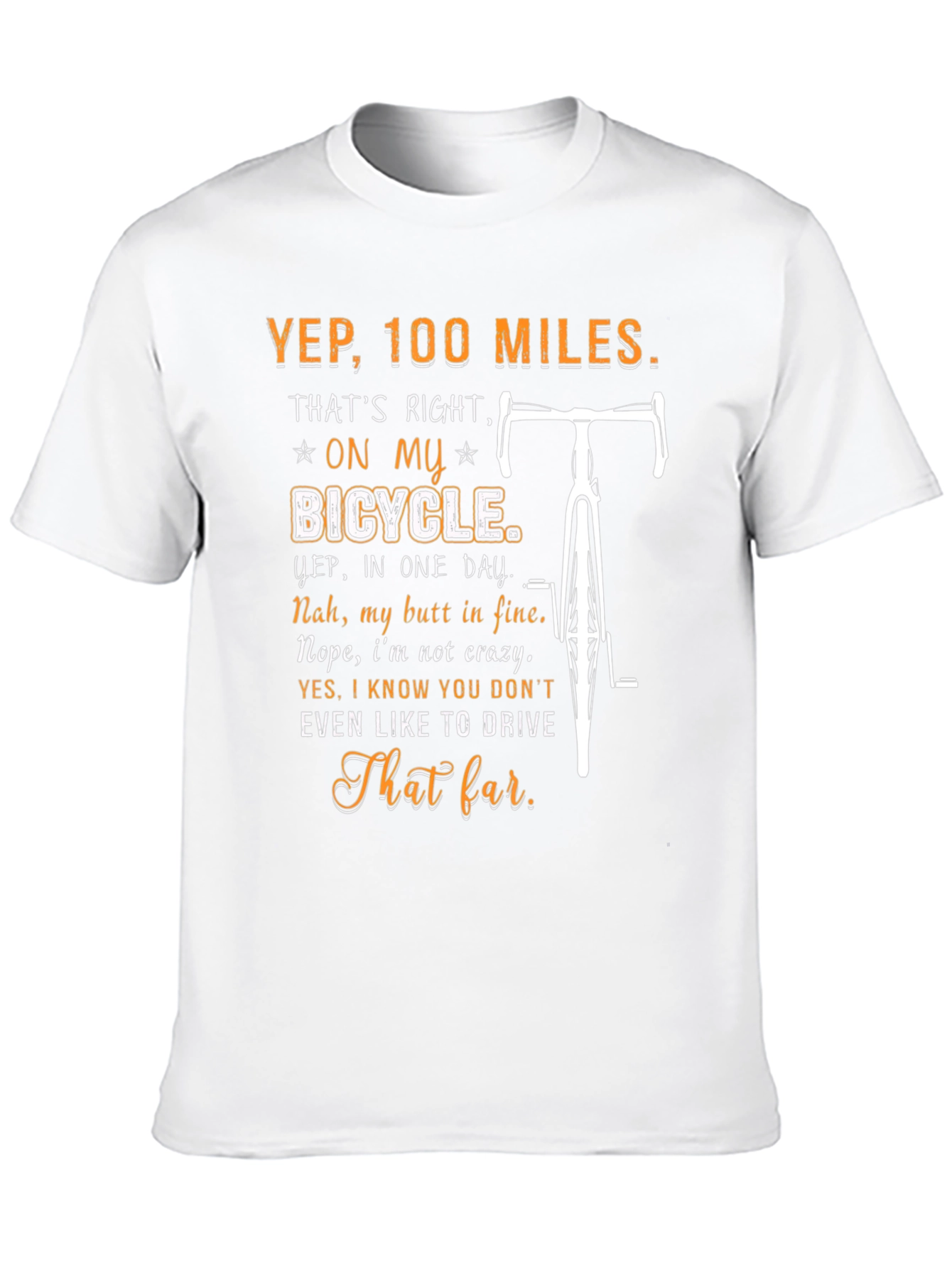 100 Miles Cycling T-Shirt - Funny Bike Rider Tee