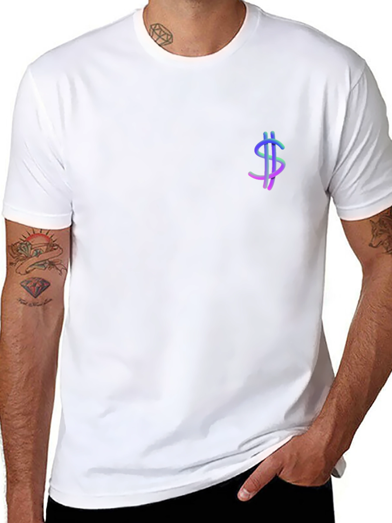 Dollar Sign Graphic Tee - Soft Cotton Blend