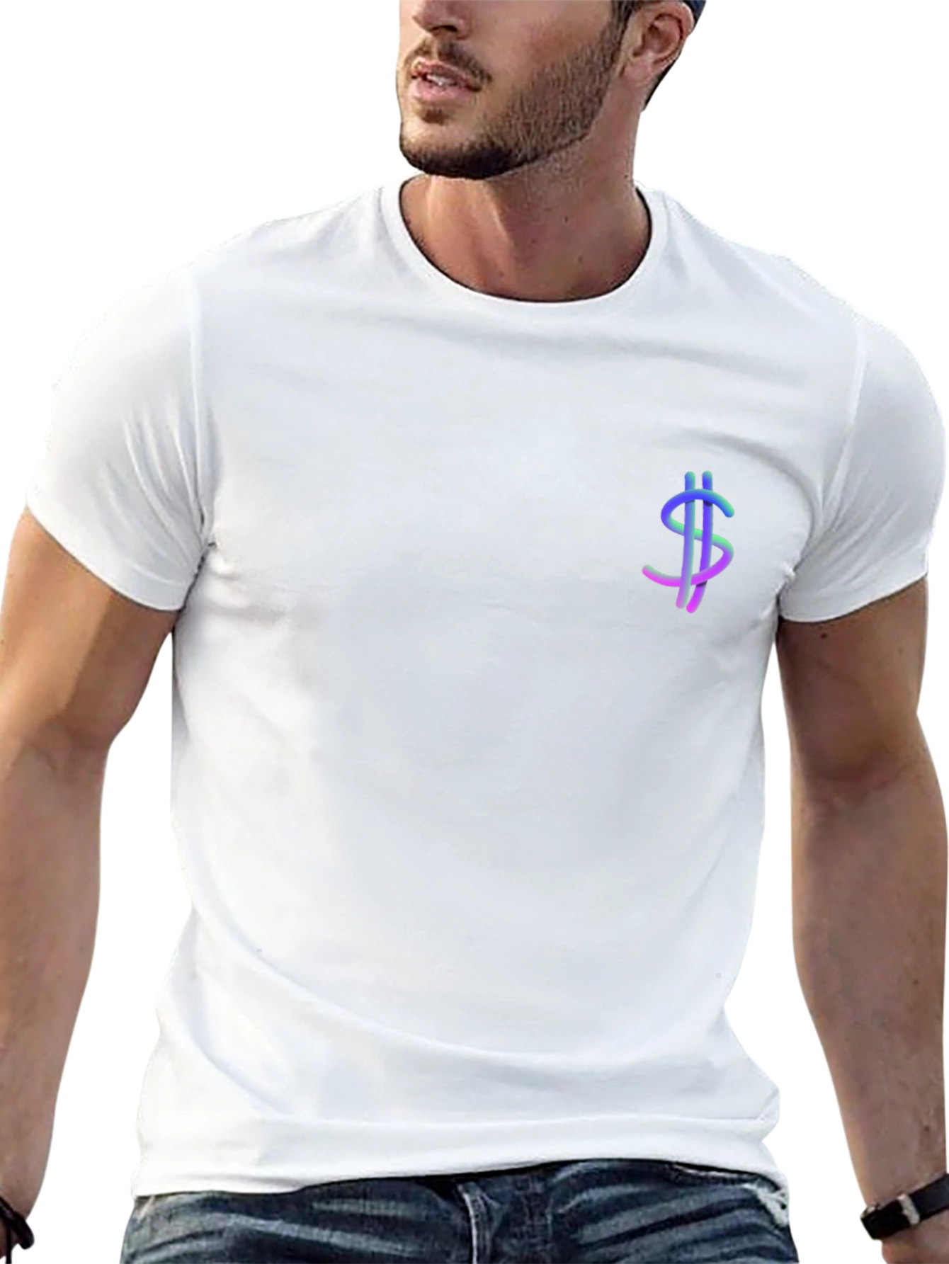 Dollar Sign Graphic Tee - Soft Cotton Blend