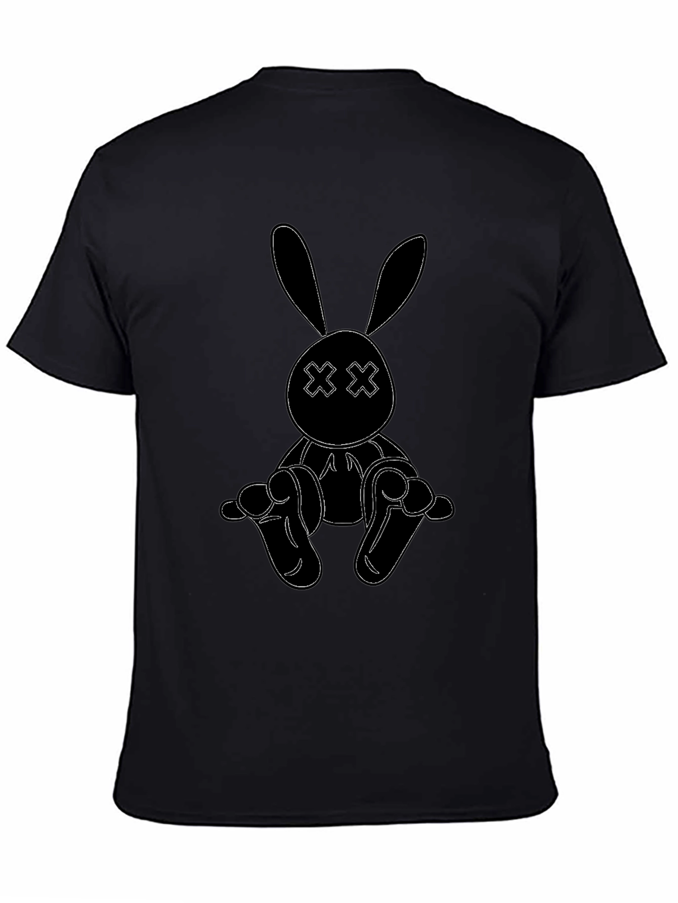 Black Bunny Outline Graphic Tee