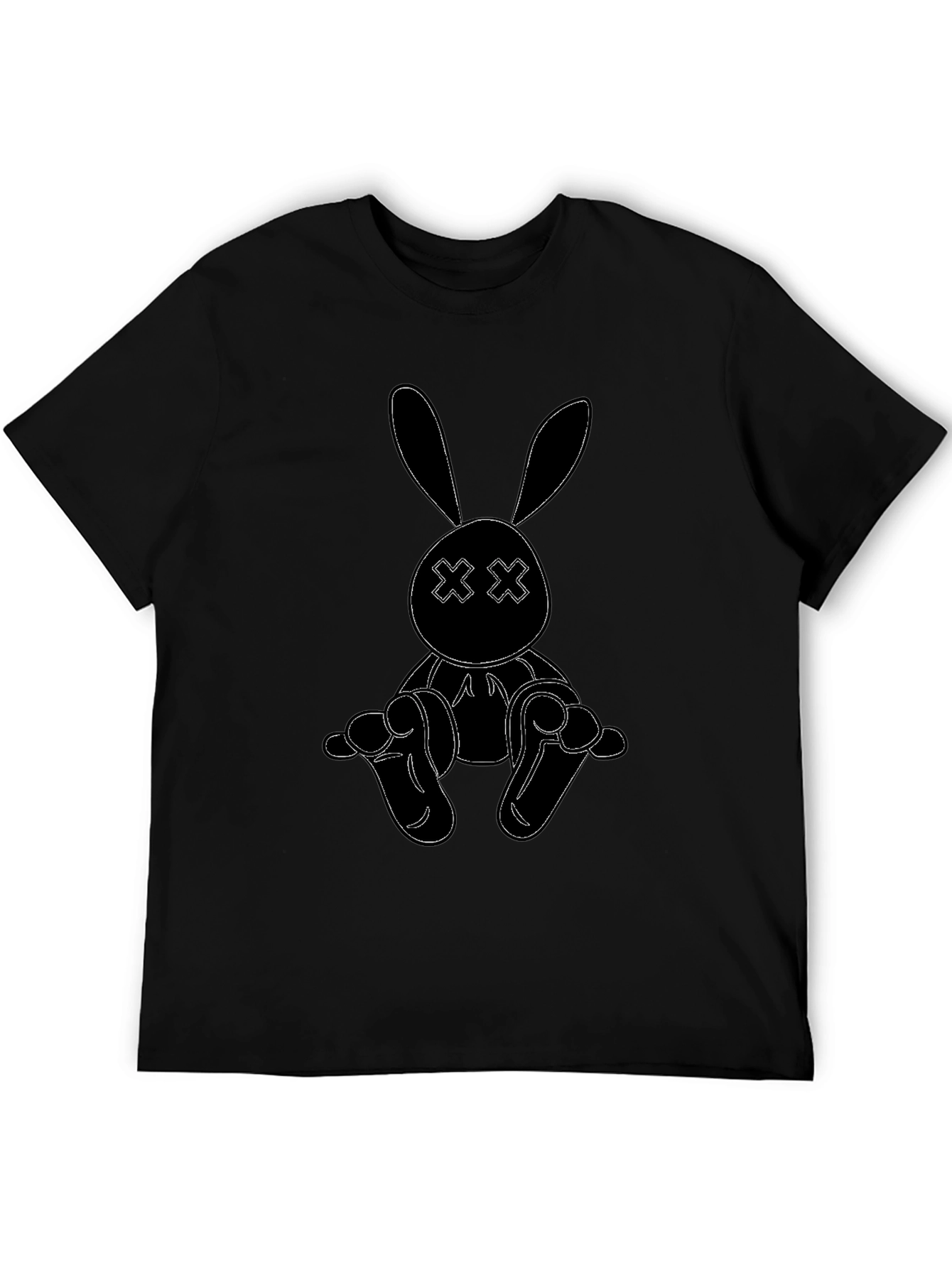 Black Bunny Outline Graphic Tee