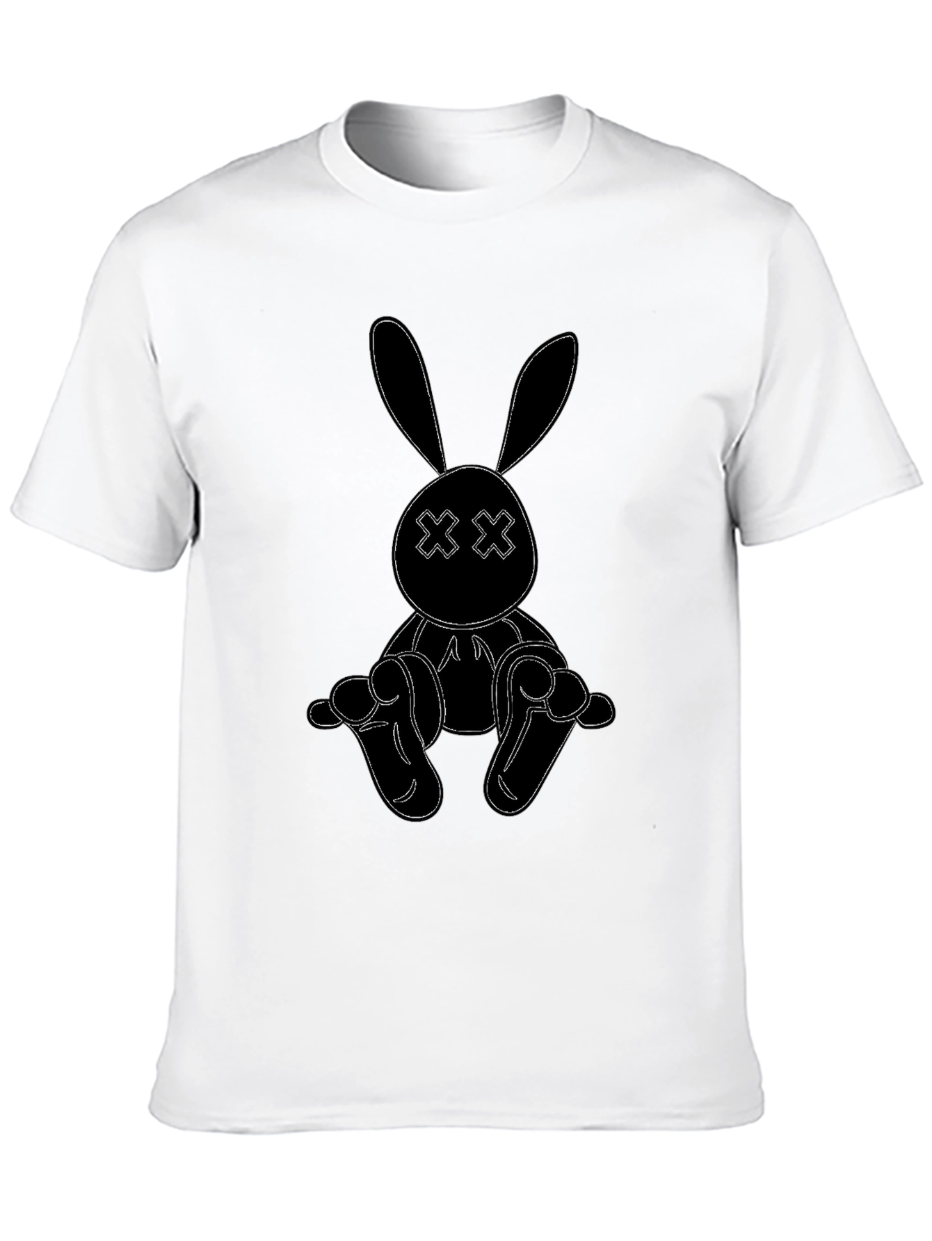 Black Bunny Outline Graphic Tee