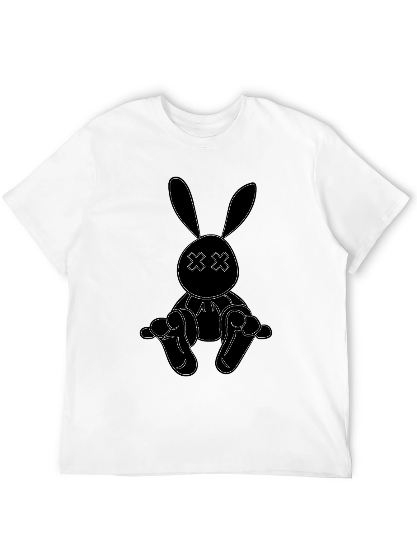 Black Bunny Outline Graphic Tee