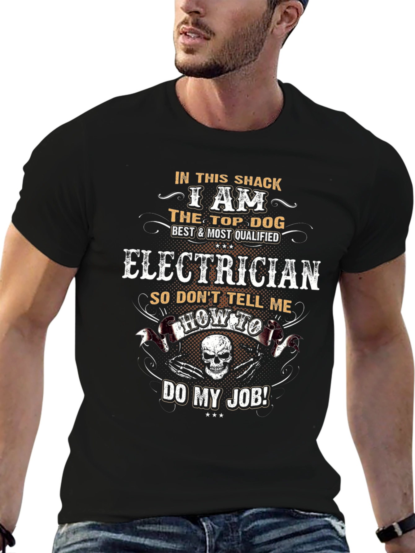 Electrician Top Dog Graphic T-Shirt
