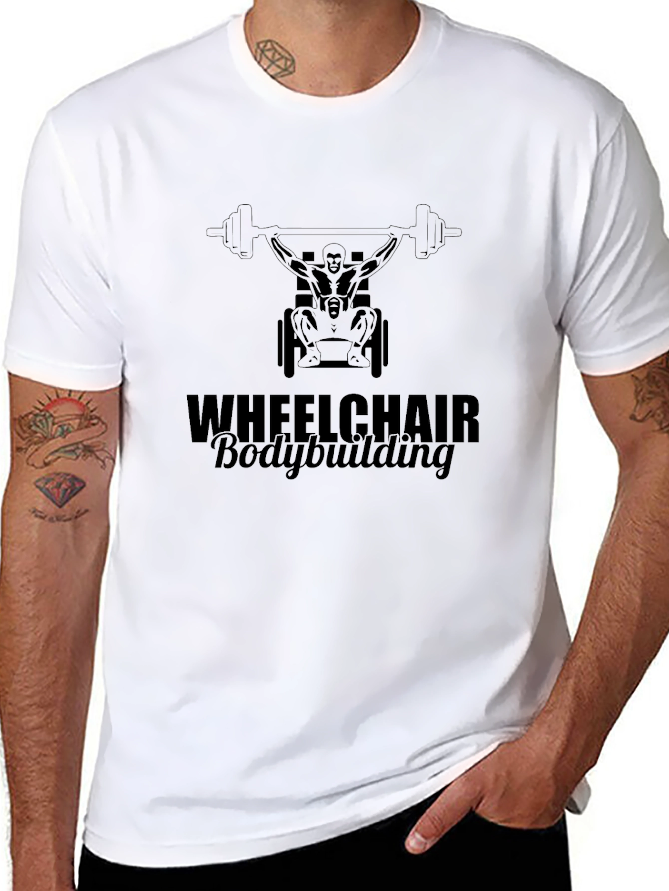 Wheelchair Bodybuilding T-Shirt - Black Graphic Tee