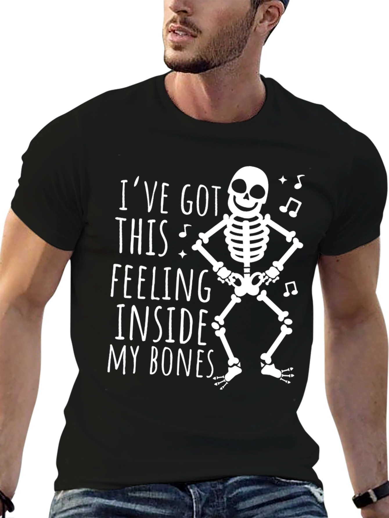 Dancing Skeleton Graphic Tee - Halloween
