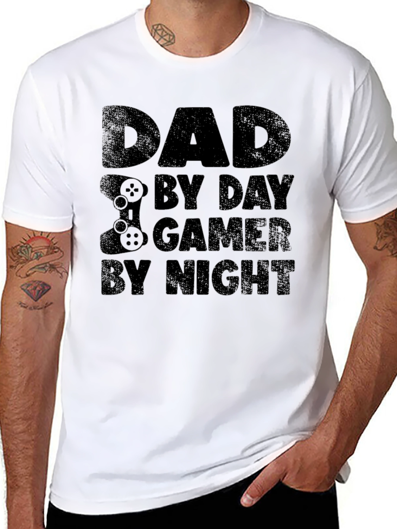 Dad By Day Gamer By Night Black T-Shirt