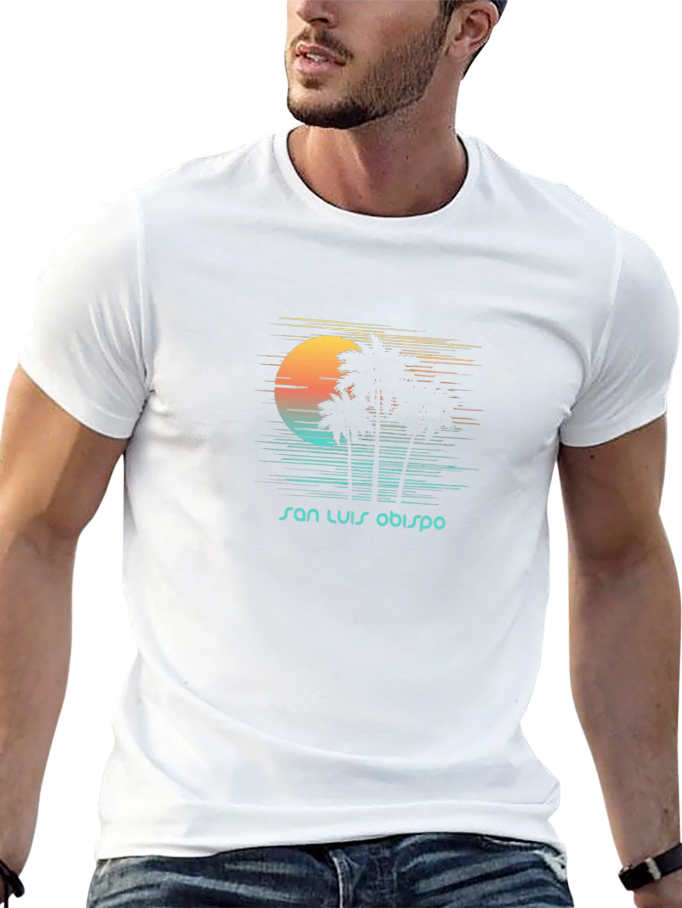 San Luis Obispo Palm Tree Sunset Graphic Tee