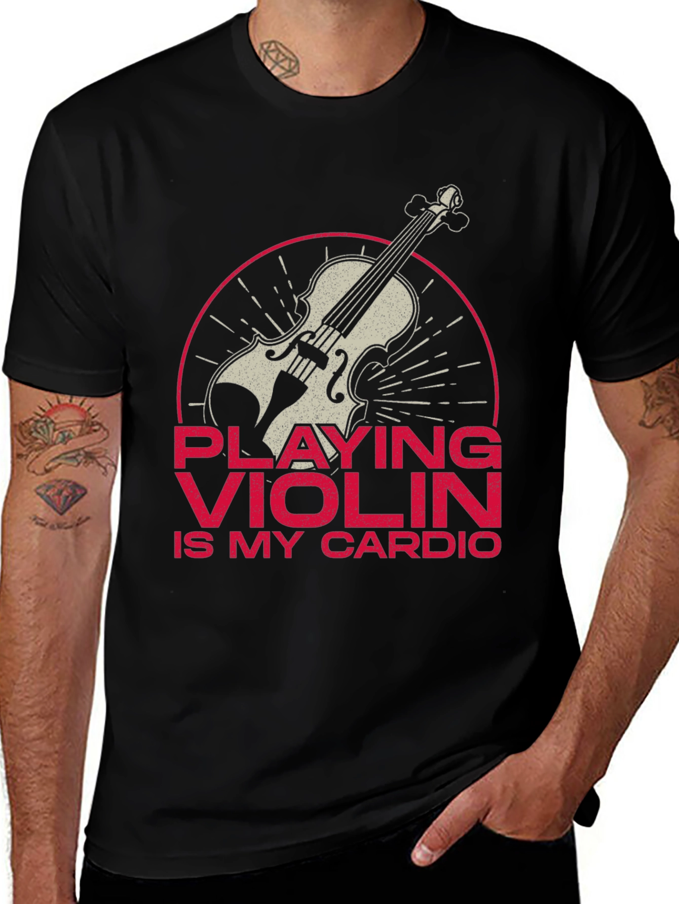 Violin Cardio T-Shirt - Musician Gift