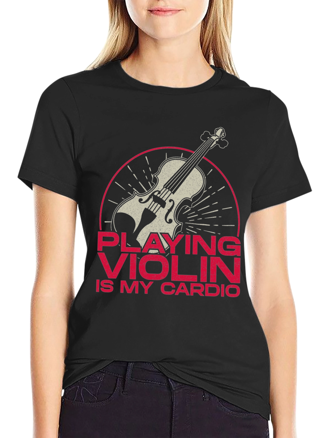 Violin Cardio T-Shirt - Musician Gift