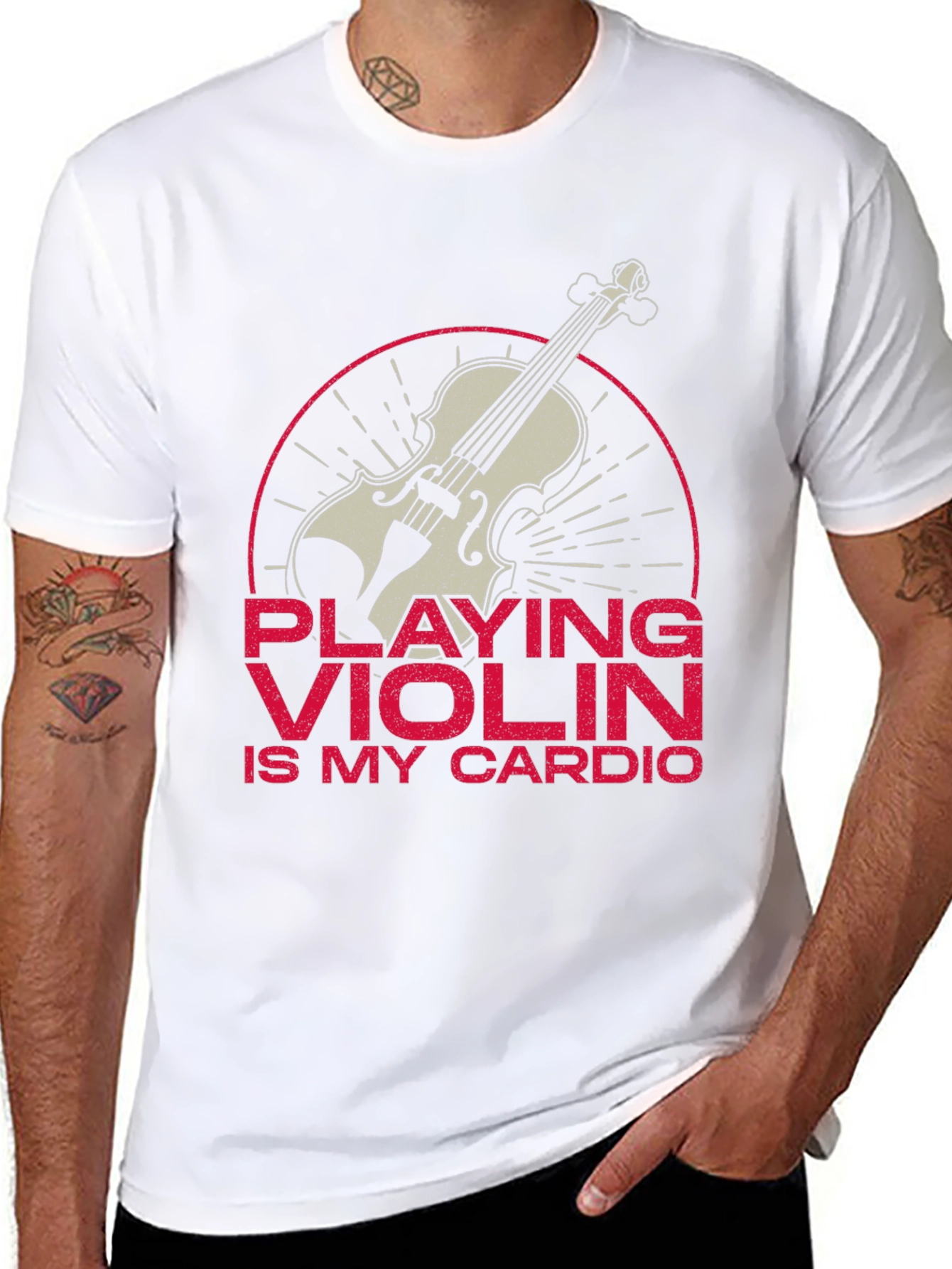 Violin Cardio T-Shirt - Musician Gift