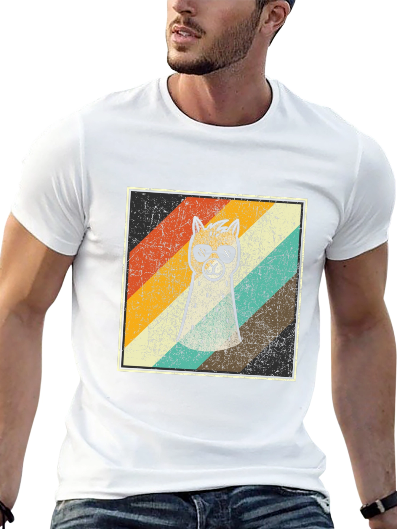 Retro Cool Llama Graphic T-Shirt