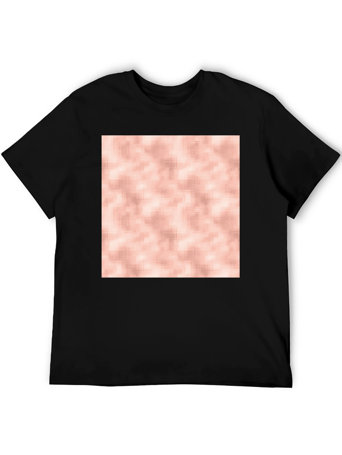 Stylish Black T-Shirt with Abstract Rose Gold Design