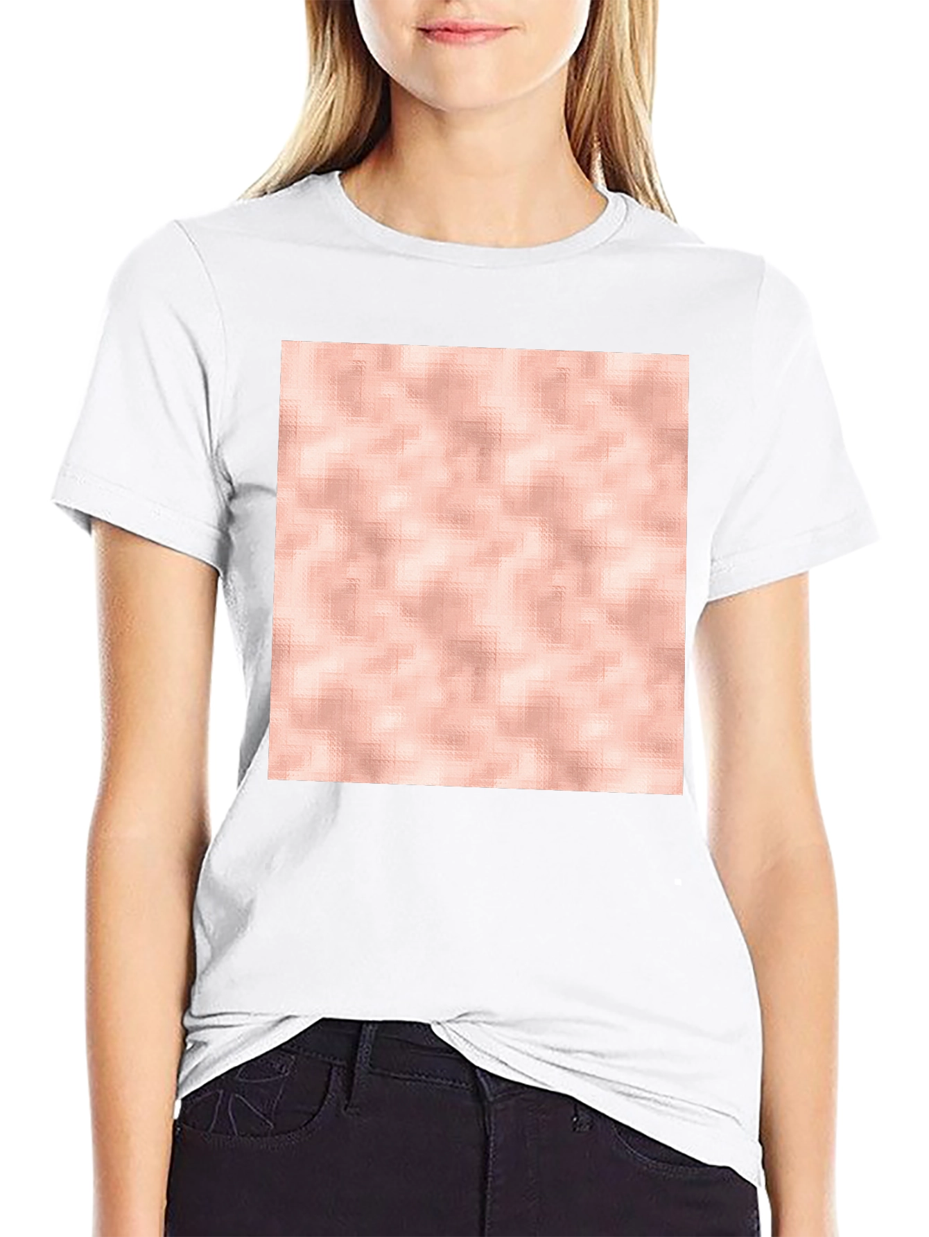 Stylish Black T-Shirt with Abstract Rose Gold Design