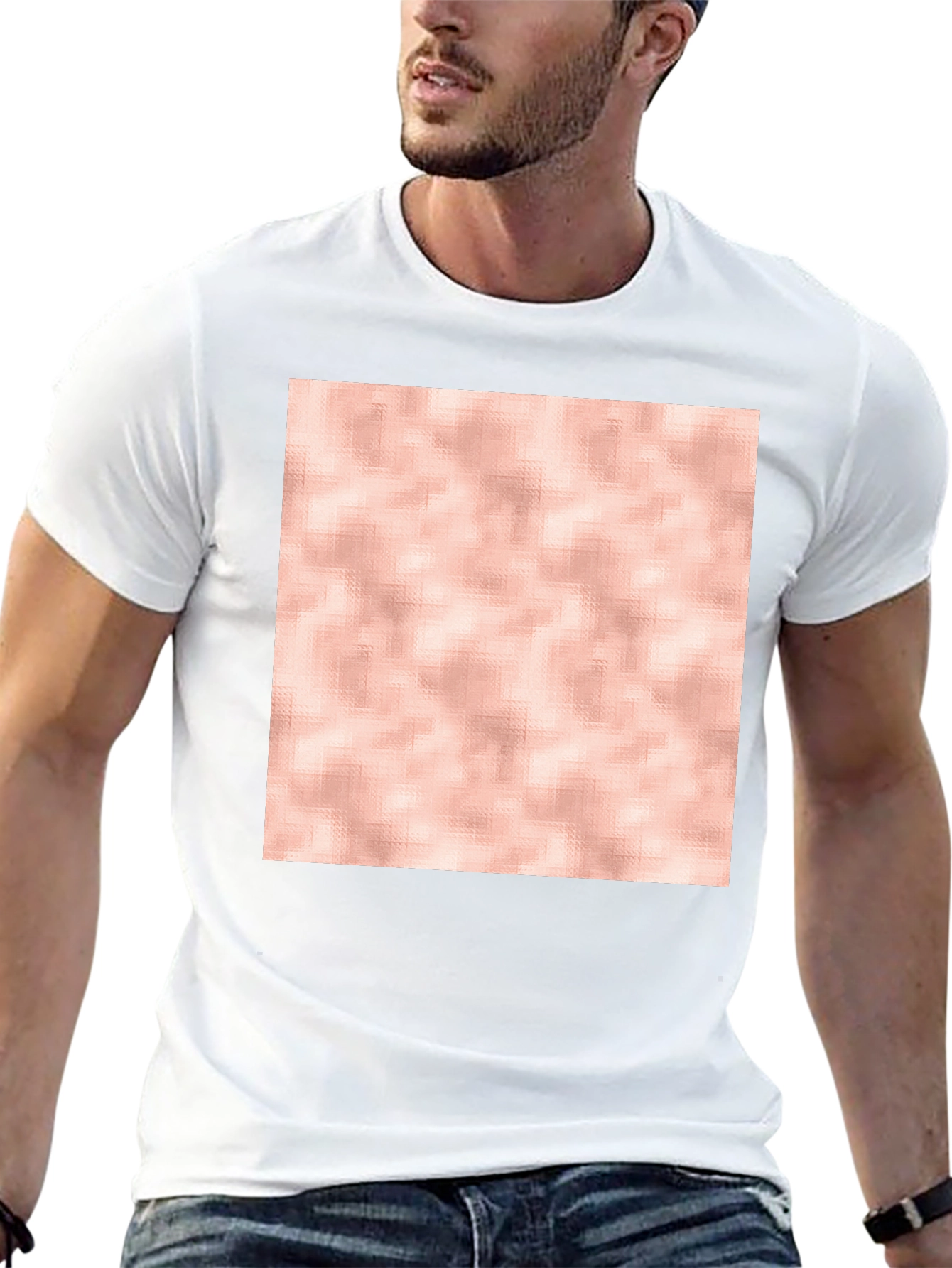 Stylish Black T-Shirt with Abstract Rose Gold Design