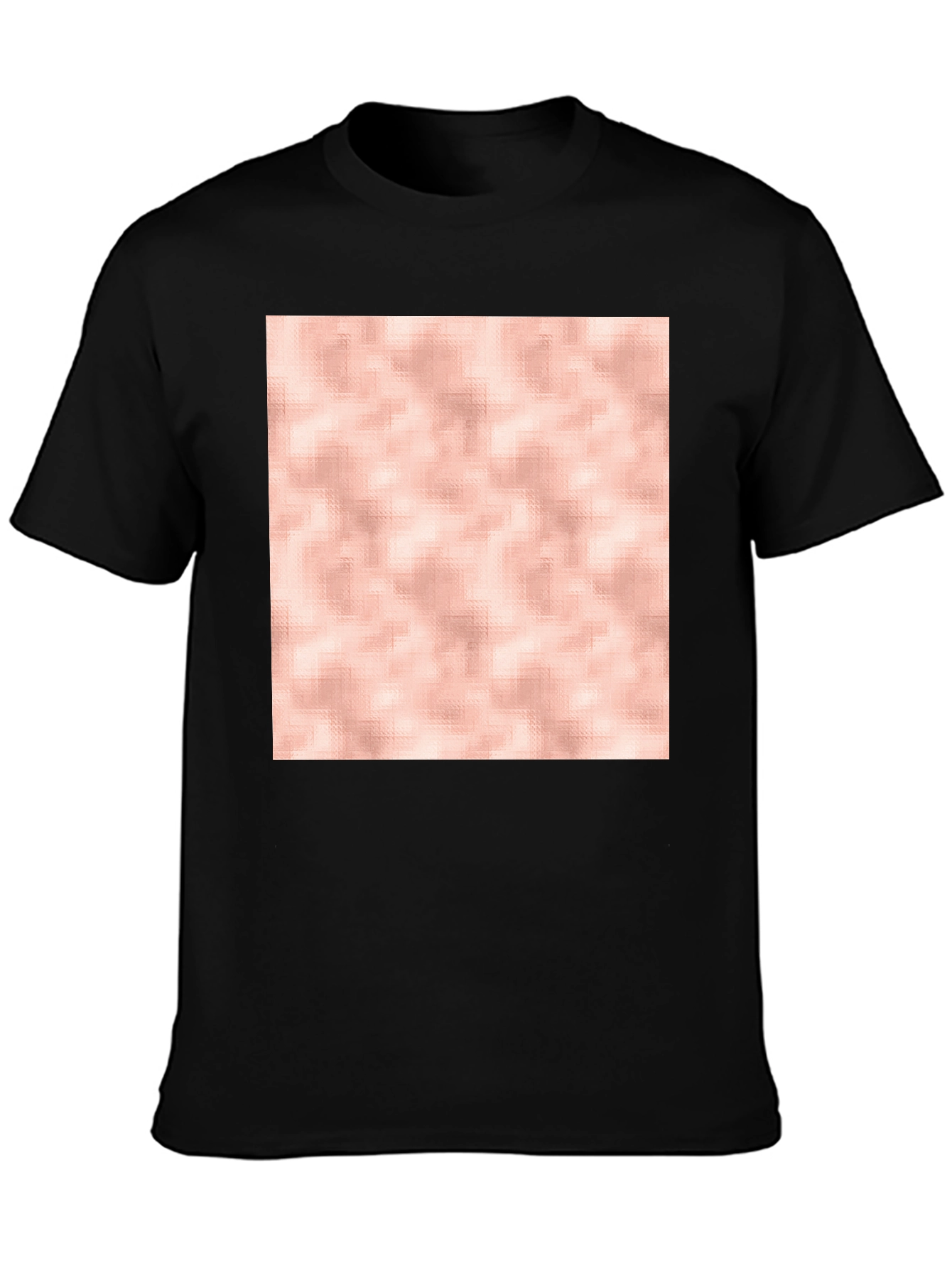 Stylish Black T-Shirt with Abstract Rose Gold Design