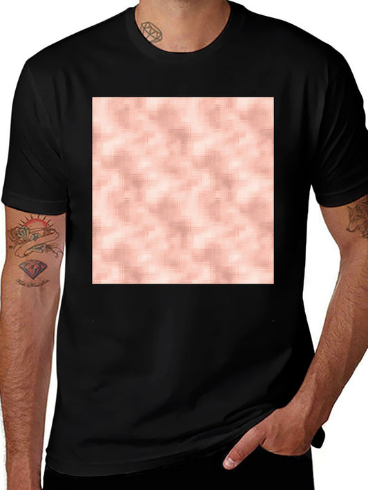 Stylish Black T-Shirt with Abstract Rose Gold Design