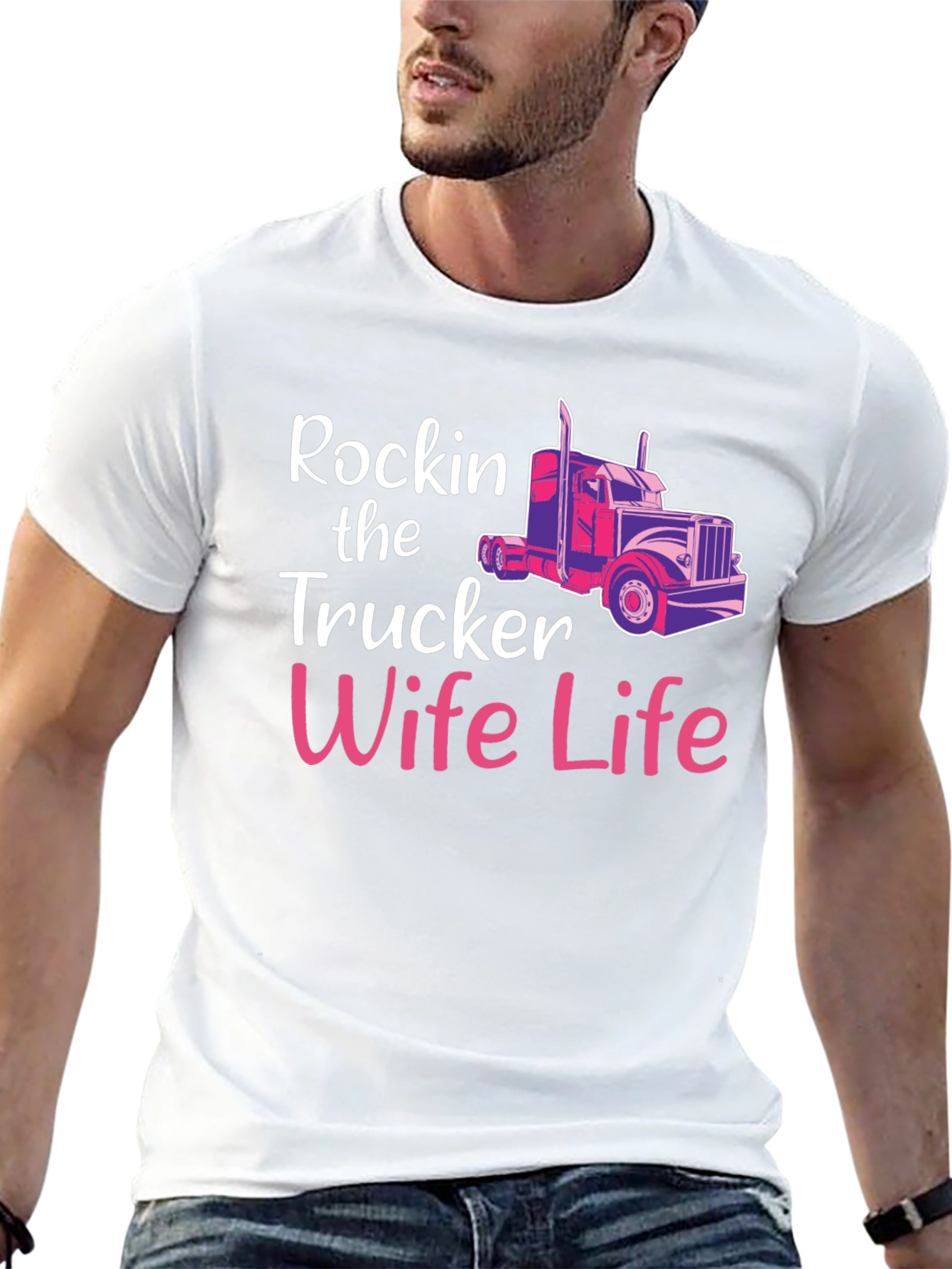 Rockin Trucker Wife Life Graphic Tee