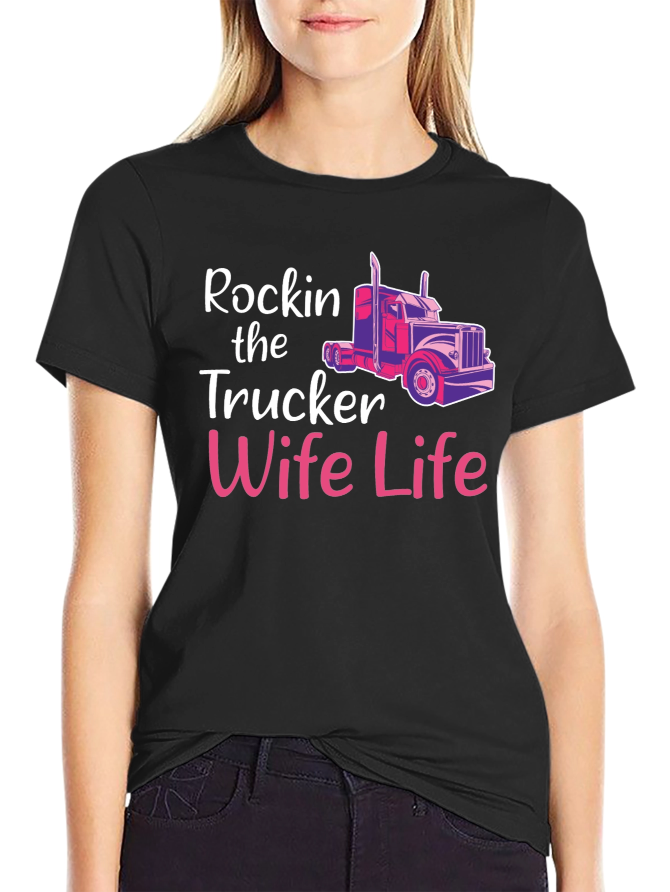 Rockin Trucker Wife Life Graphic Tee
