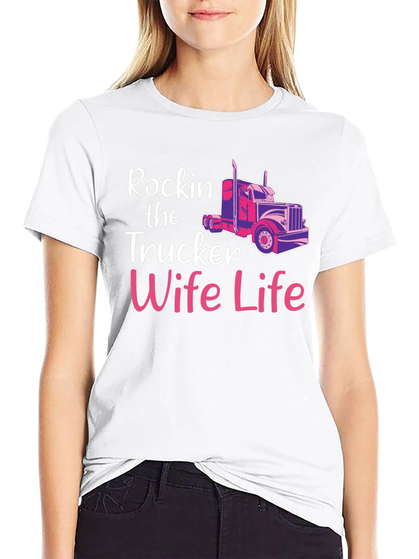 Rockin Trucker Wife Life Graphic Tee