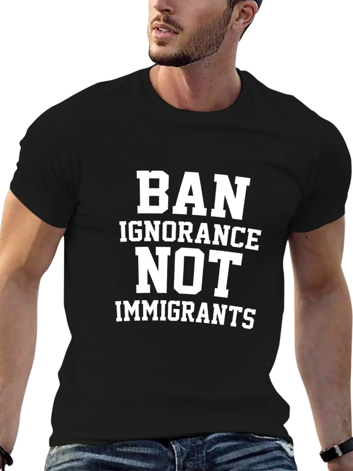Ban Ignorance Tee - Pro-Immigrant Black Cotton T-Shirt