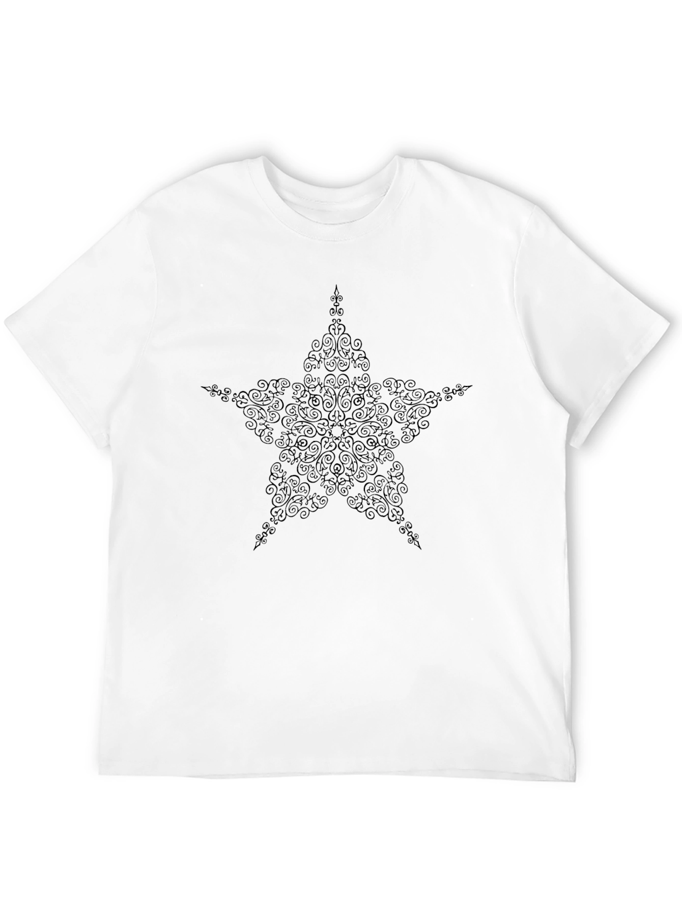 Stylish Black Star Swirl Graphic Tee