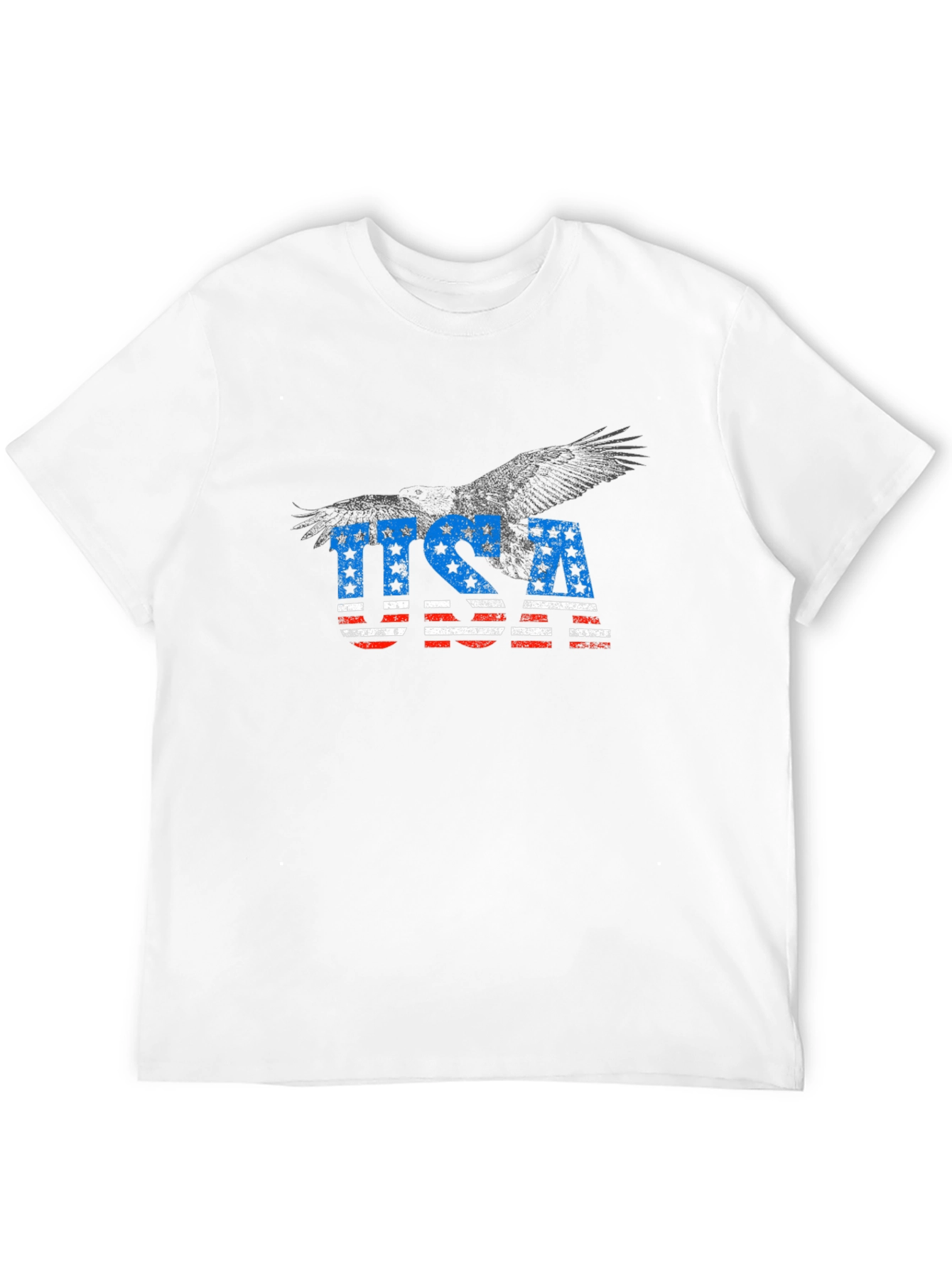 USA Flag Eagle Graphic Black T-Shirt