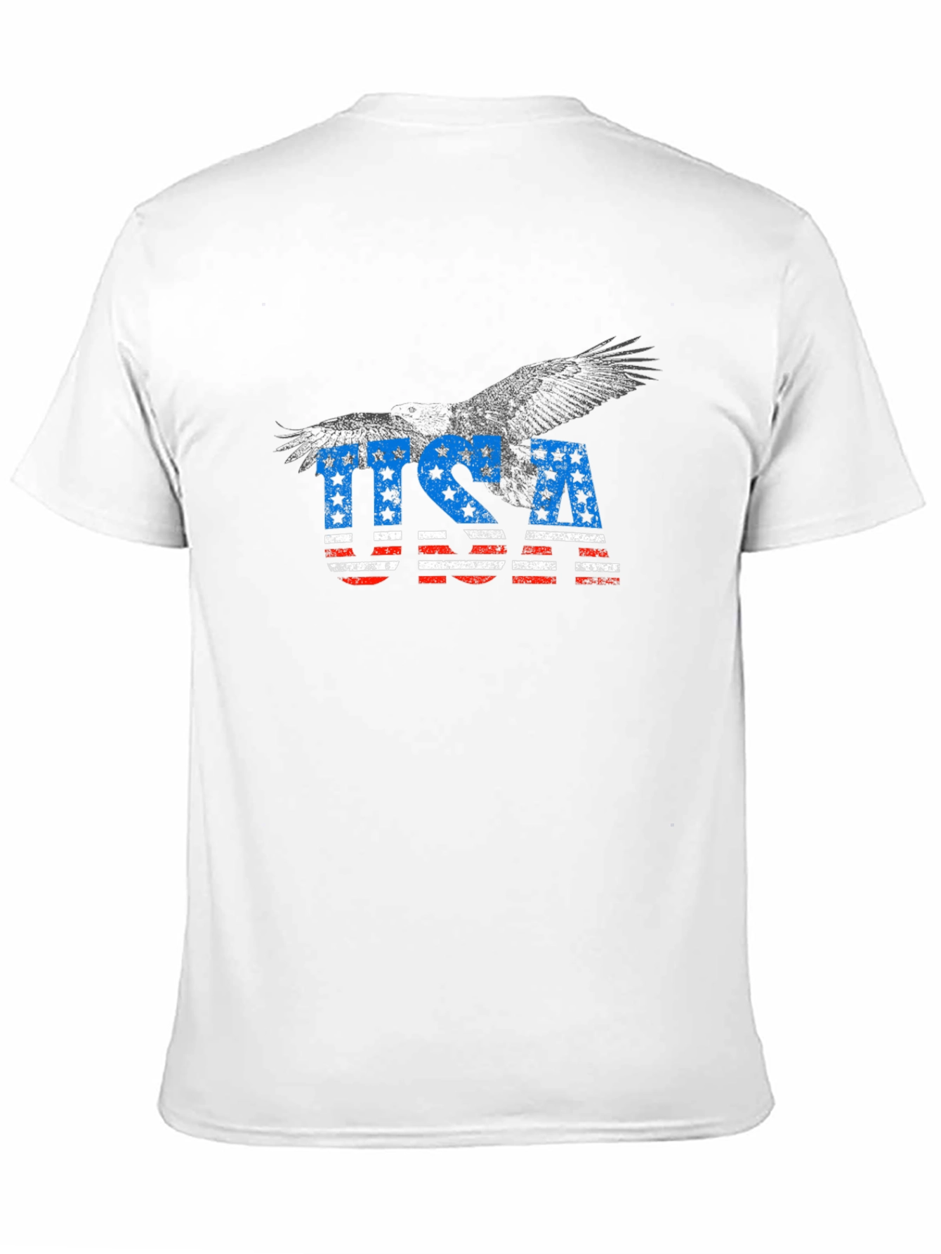 USA Flag Eagle Graphic Black T-Shirt