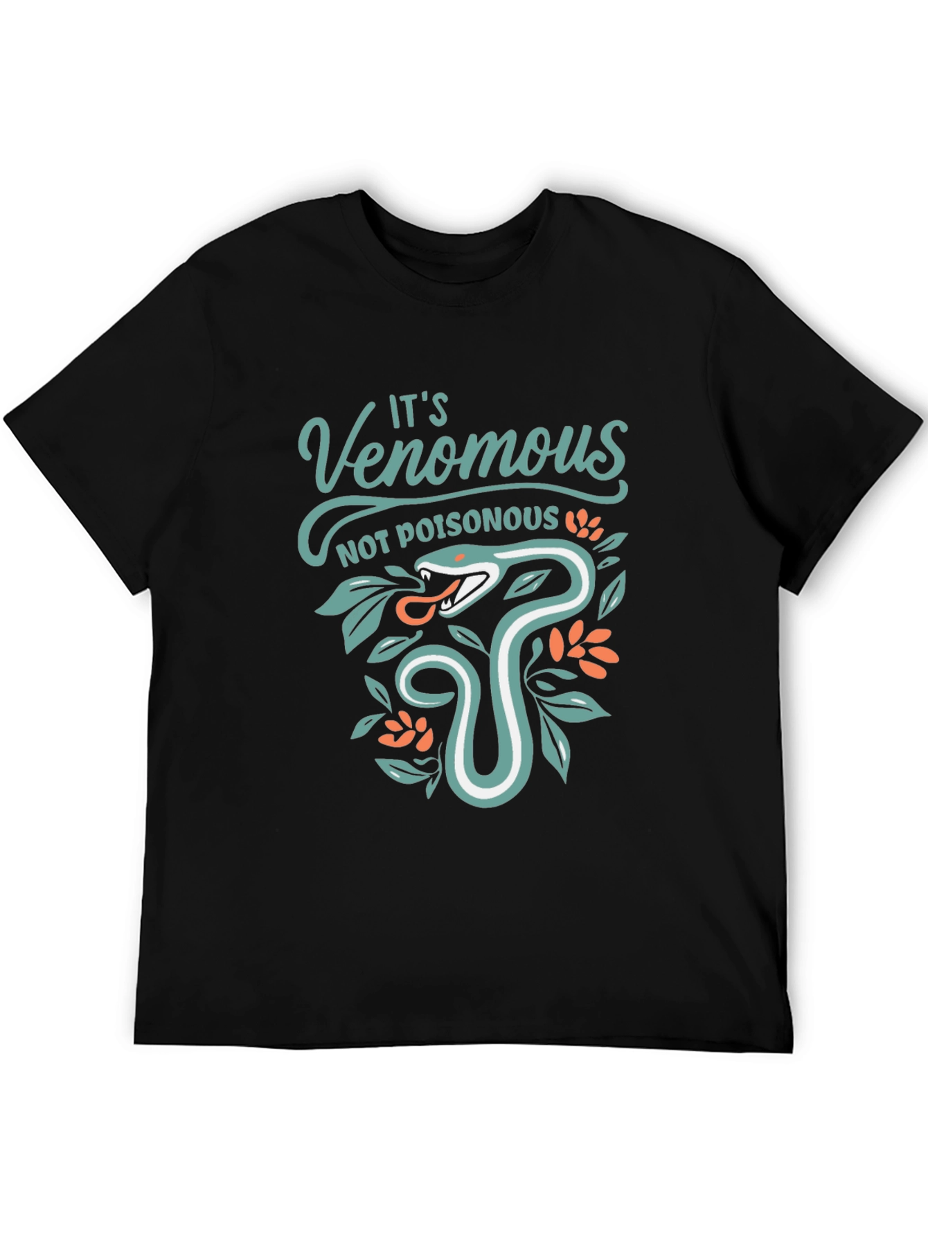 Venomous Snake Graphic Tee - Black