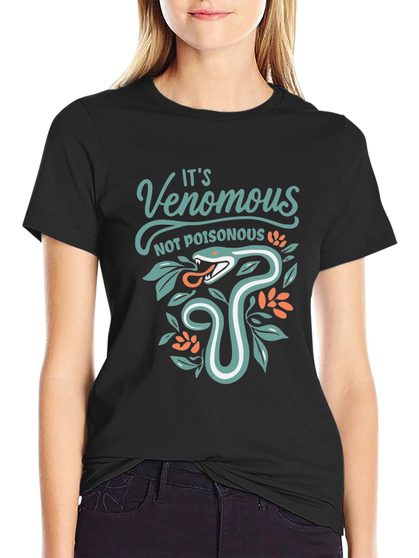 Venomous Snake Graphic Tee - Black