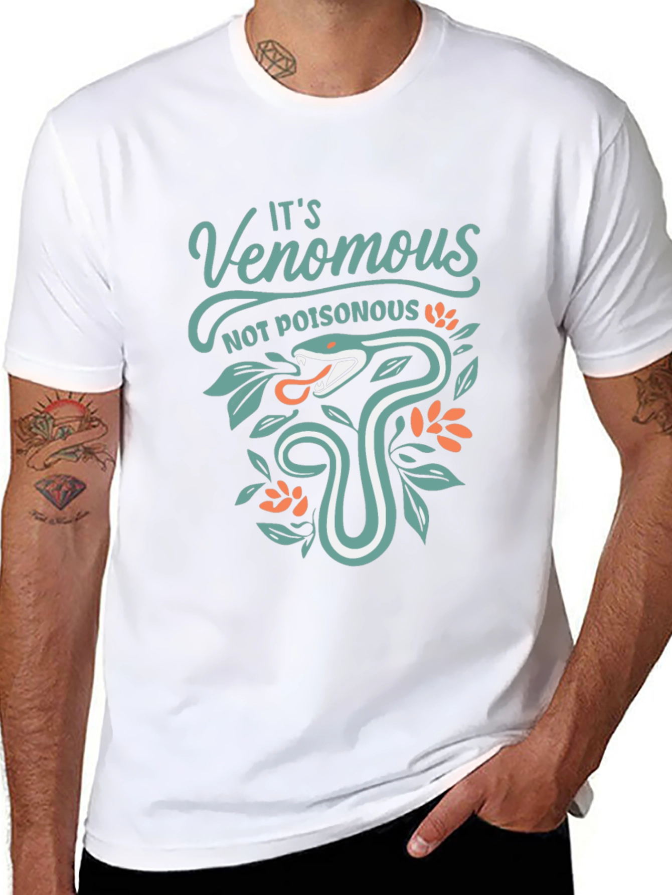 Venomous Snake Graphic Tee - Black