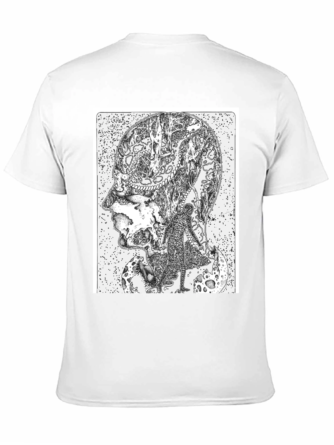 Abstract Head Black T-Shirt - Unique Graphic Tee