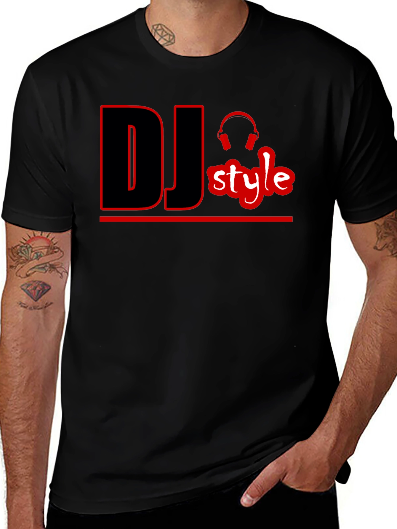 DJ Style Graphic T-Shirt - Black