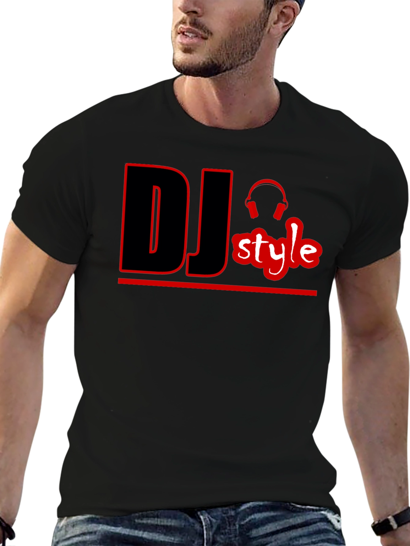 DJ Style Graphic T-Shirt - Black