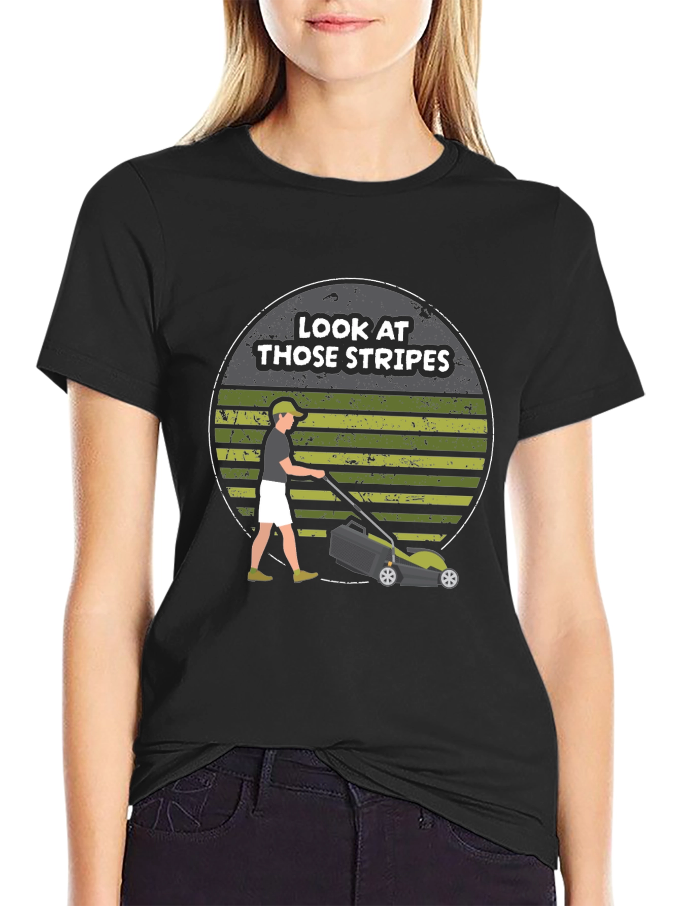 Stripes Lawn Mowing T-Shirt