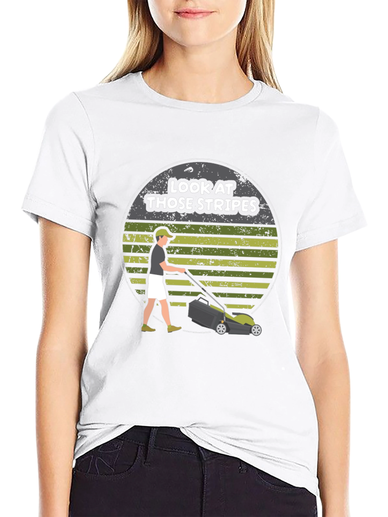 Stripes Lawn Mowing T-Shirt