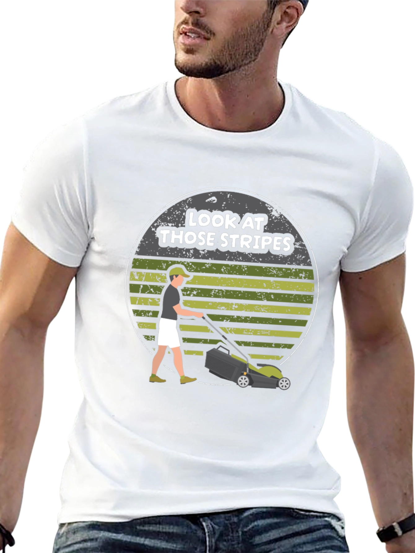 Stripes Lawn Mowing T-Shirt