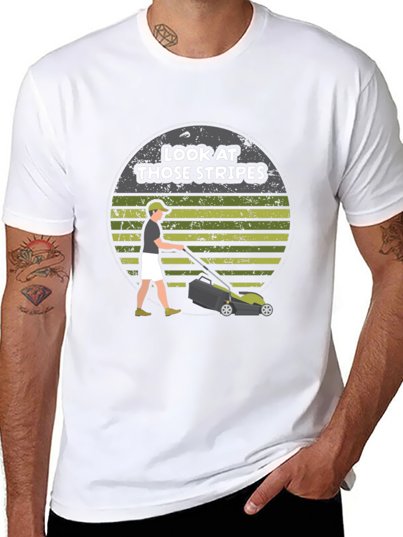 Stripes Lawn Mowing T-Shirt
