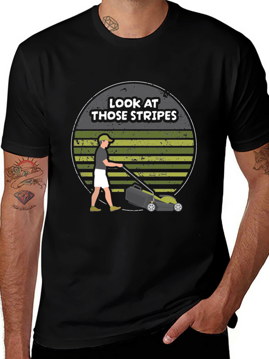 Stripes Lawn Mowing T-Shirt