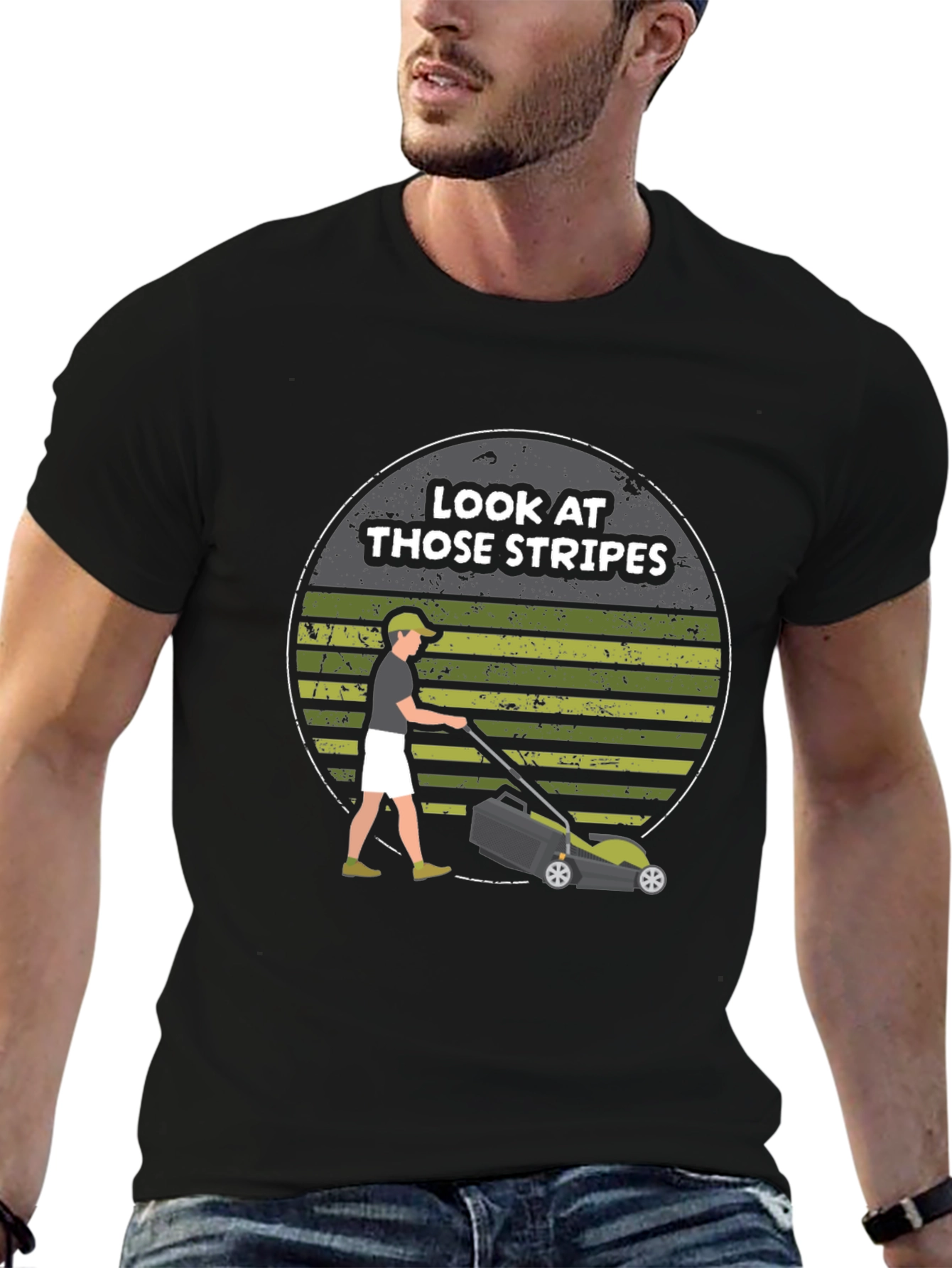 Stripes Lawn Mowing T-Shirt