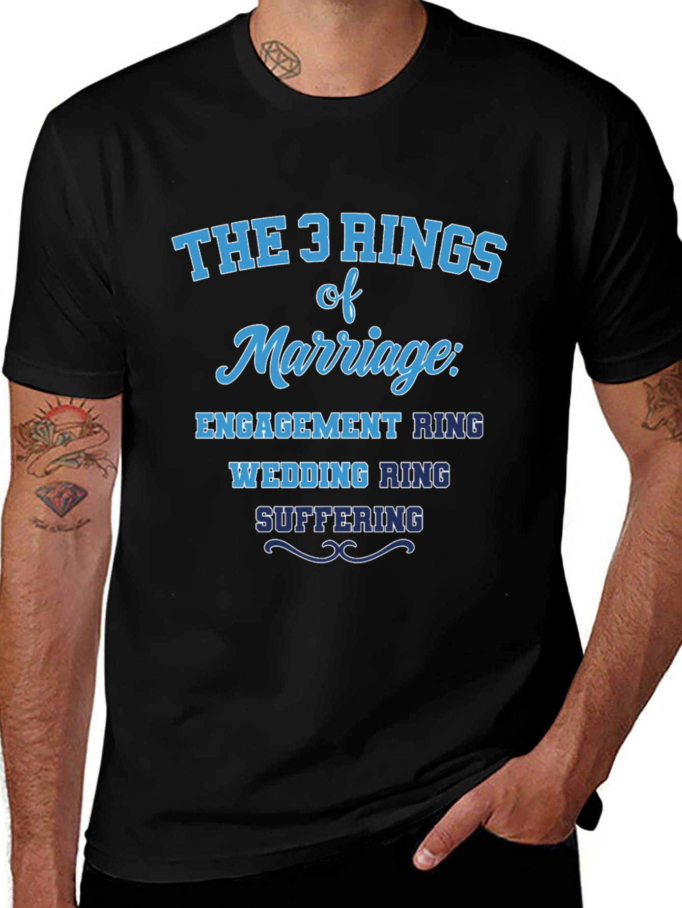 The 3 Rings of Marriage Humor T-Shirt