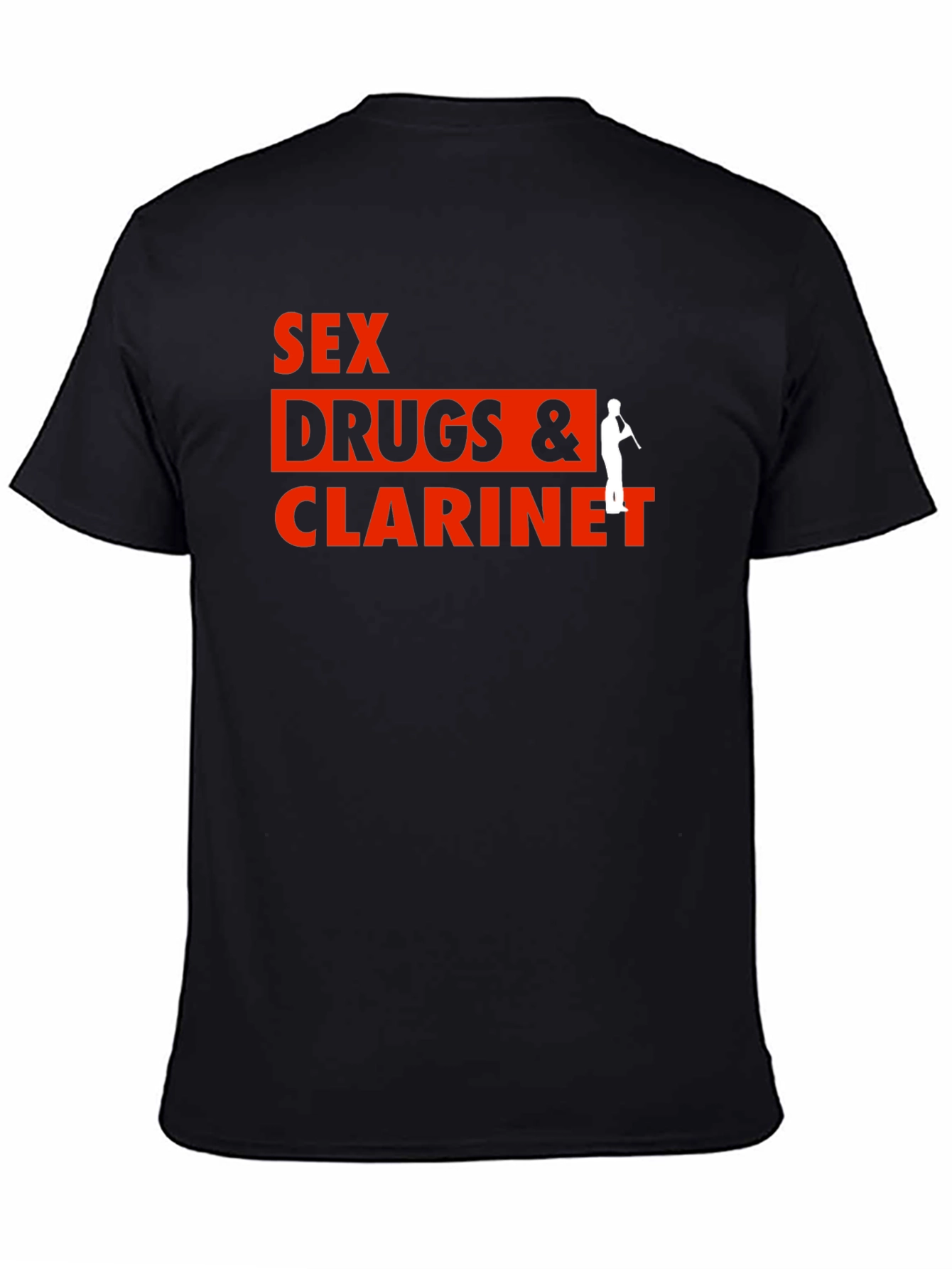 Sex Drugs & Clarinet Black Graphic T-Shirt