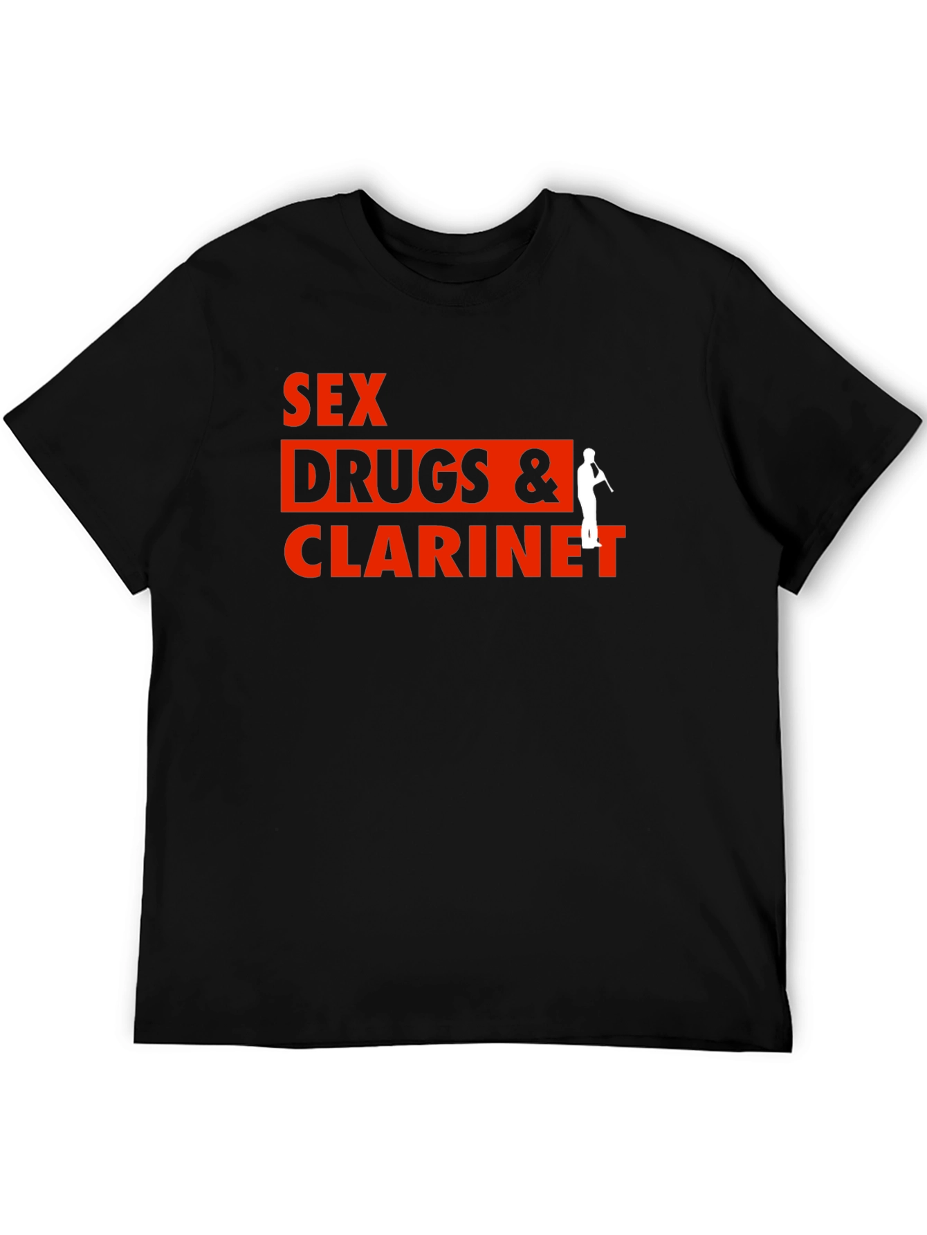 Sex Drugs & Clarinet Black Graphic T-Shirt