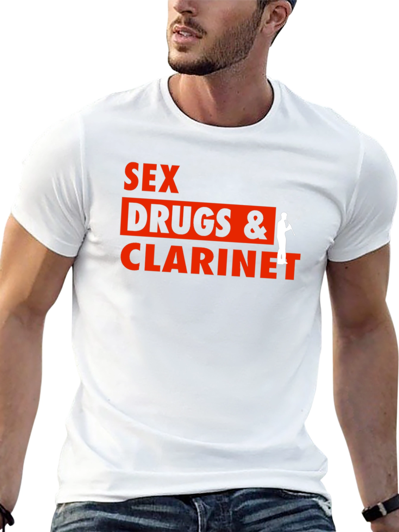Sex Drugs & Clarinet Black Graphic T-Shirt