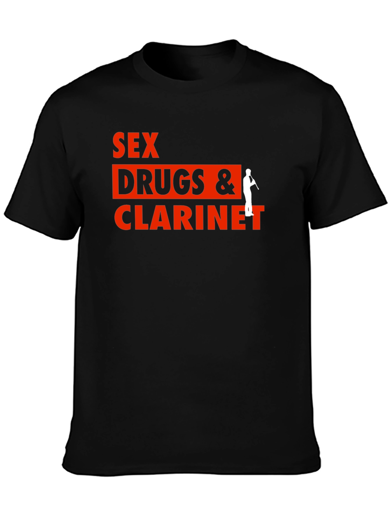 Sex Drugs & Clarinet Black Graphic T-Shirt