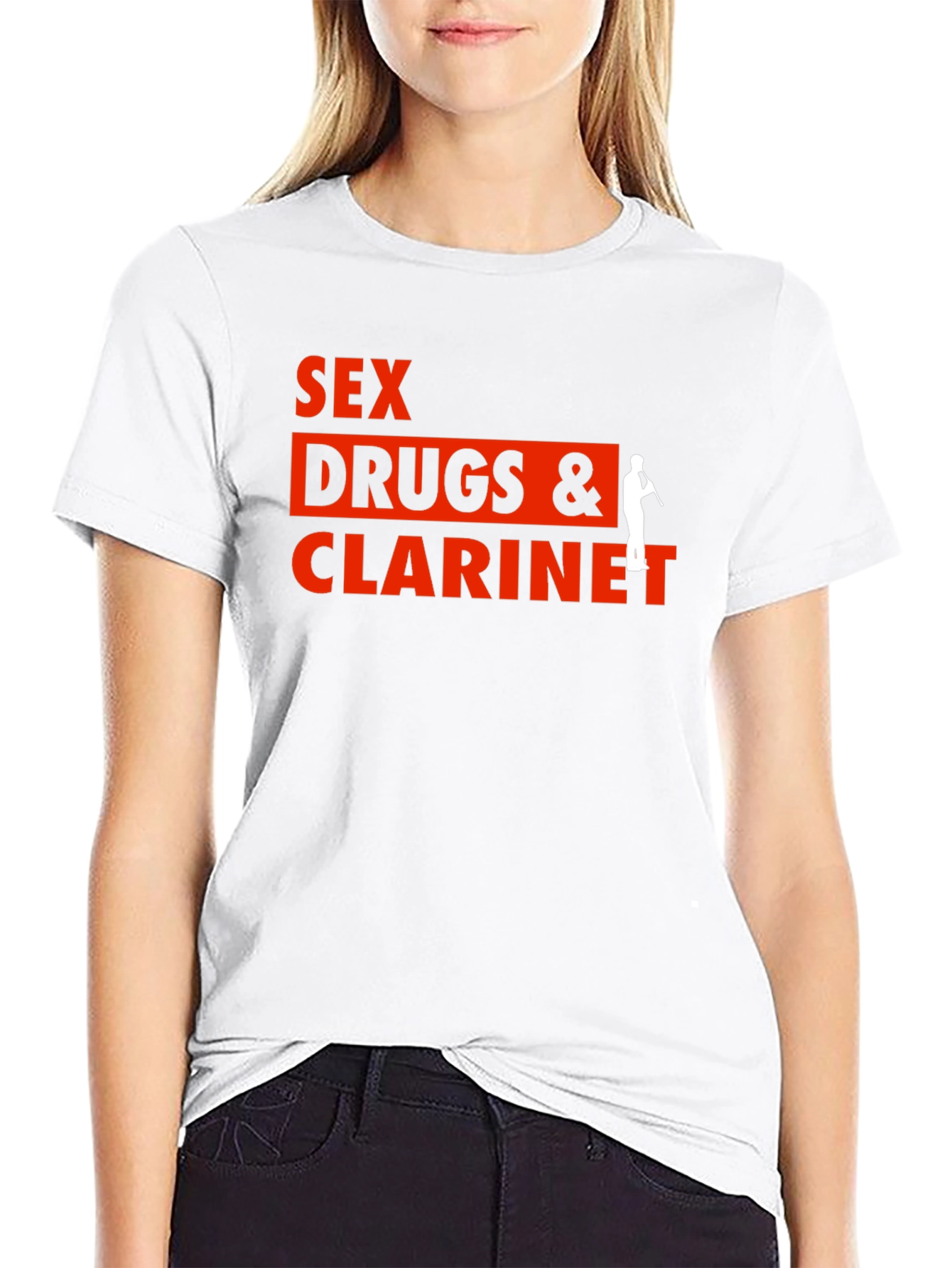 Sex Drugs & Clarinet Black Graphic T-Shirt