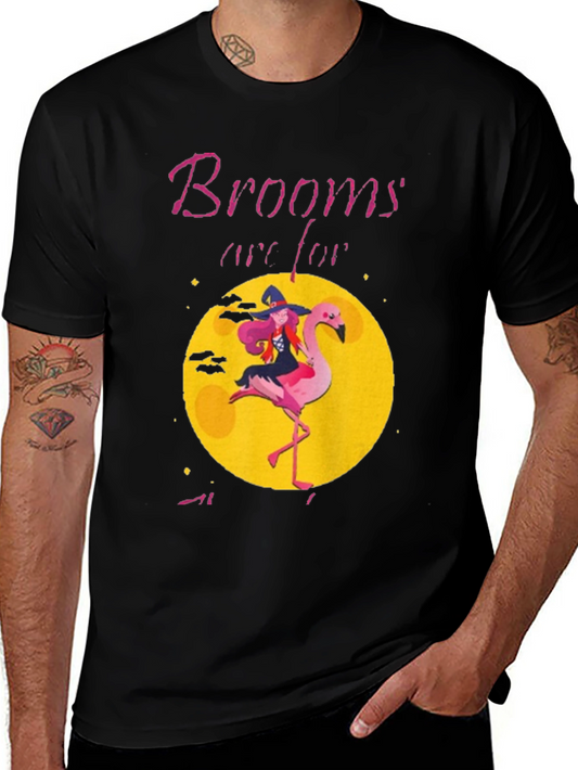 Witch Flamingo Graphic Tee - Halloween Humor