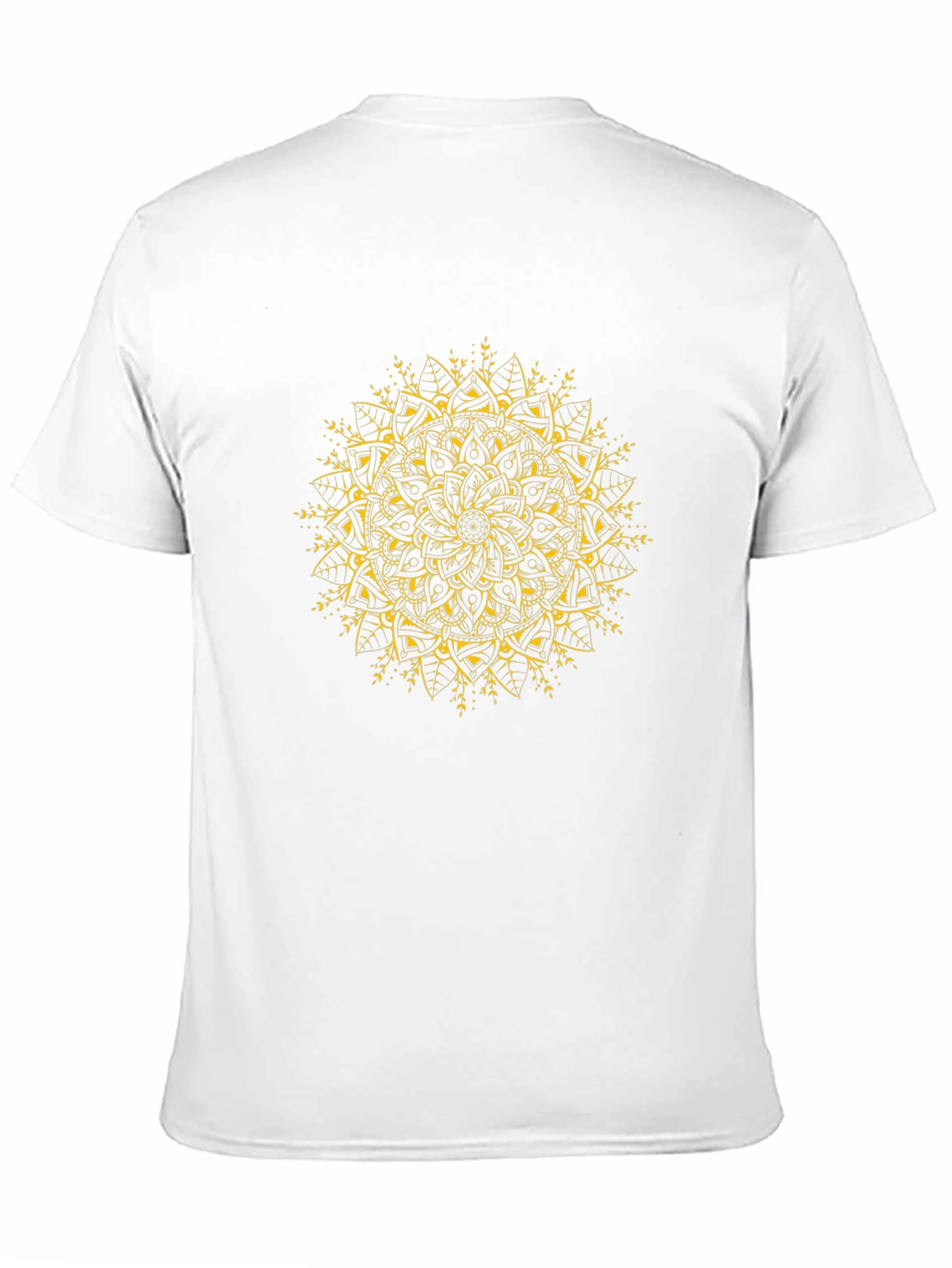 Black T-Shirt with Gold Mandala Design