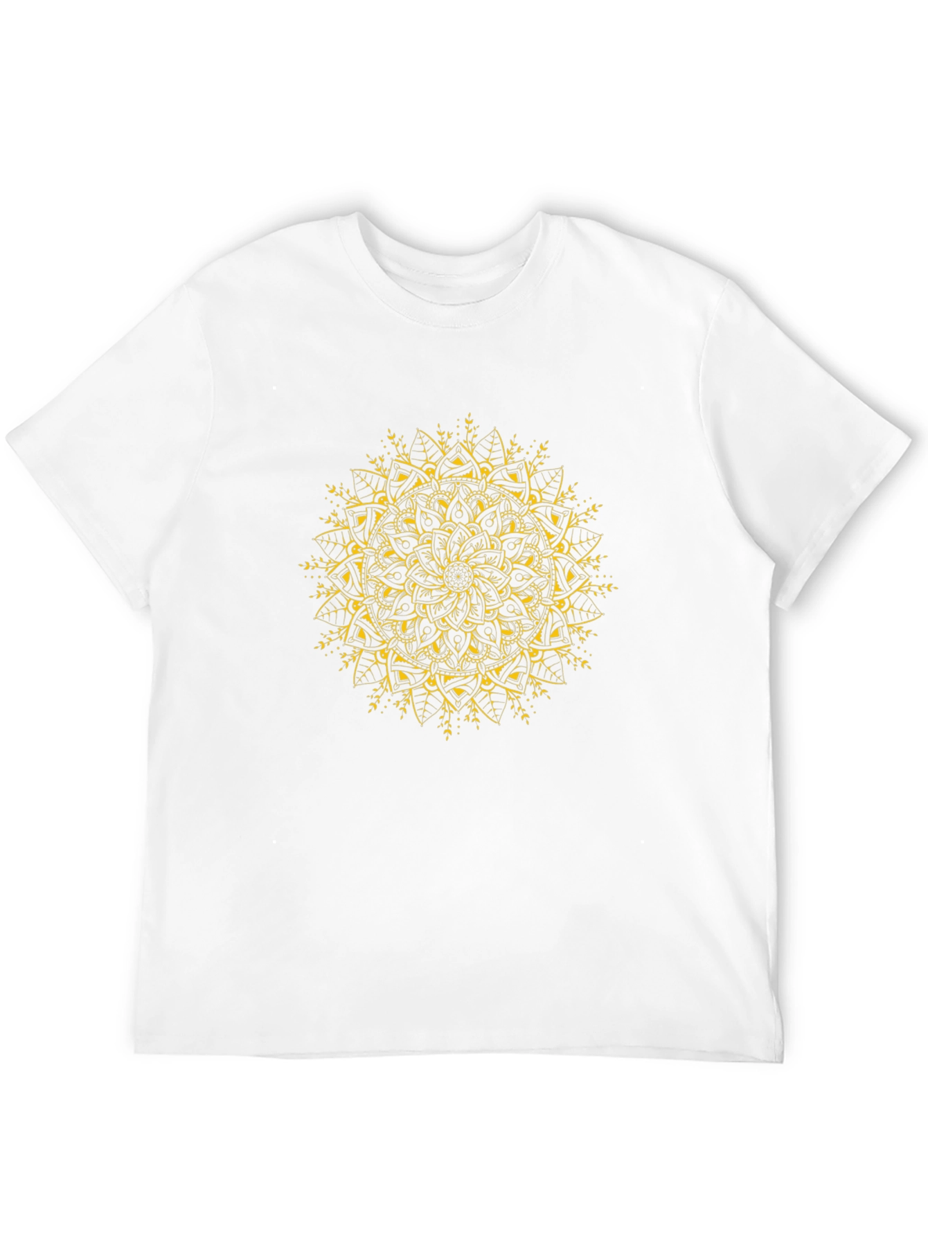 Black T-Shirt with Gold Mandala Design